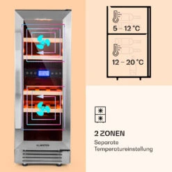 Vinovilla 17 Built-In Duo Einbau-Weinkühlschrank 2 Zonen -Klarstein Verkäufe 10032030 de 0004 logo