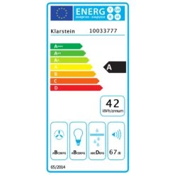 [Wiederverpackt] Silver Lining 60 Dunstabzugshaube Kopffrei -Klarstein Verkäufe 10033777 energy label 1