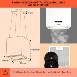 [Wiederverpackt] Kronleuchter Smart Inselhaube -Klarstein Verkäufe 10035711 de 0005 usp
