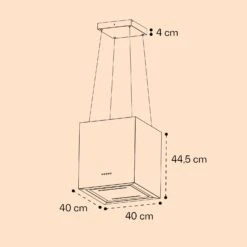 [Wiederverpackt] Kronleuchter Smart Inselhaube -Klarstein Verkäufe 10035711 yy 0011 dimensions