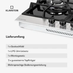 [Wiederverpackt] Alchemist 3 Gaskochfeld -Klarstein Verkäufe 10037804 de 0006 usp