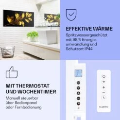 [Wiederverpackt] Wonderwall Air Art Smart Infrarotheizung Mit Bild Goldenes Blatt -Klarstein Verkäufe 10037920 de 0004 logo