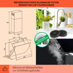 [Wiederverpackt] Clara 60 Dunstabzugshaube Kopffrei -Klarstein Verkäufe 10040141 de 0005 usp