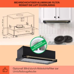 Vilhelmine Flachschirmhaube 60 Retro -Klarstein Verkäufe 10041125 de 0005 usp