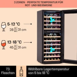 [Wiederverpackt] Barossa 73 Duo Weinkühlschrank 2 Zonen -Klarstein Verkäufe 10041308 de 0003 logo 2