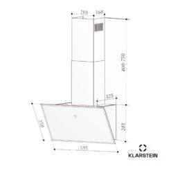 [Wiederverpackt] Laurel 60 Dunstabzugshaube -Klarstein Verkäufe 10045315 yy 0011 dimensions