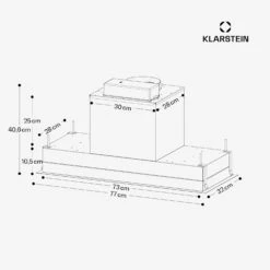 [Gebraucht] High Line Eco 77 Deckenhaube -Klarstein Verkäufe 10045360 yy 0011 dimensions