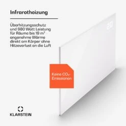 [Wiederverpackt] Wonderwall Smart Bornholm Infrarotheizung Für Die Wand 980W -Klarstein Verkäufe 10045466 de 0003 usp 1