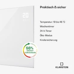 [Wiederverpackt] Wonderwall Smart Bornholm Infrarotheizung Für Die Wand 1200W -Klarstein Verkäufe 10045467 de 0005 usp 1