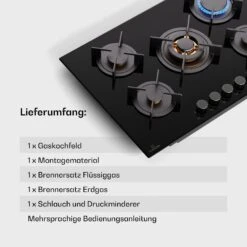 [Wiederverpackt] Goldflame 5 Gaskochfeld 5-flammig Autark -Klarstein Verkäufe 10045626 de 0008 usp 1