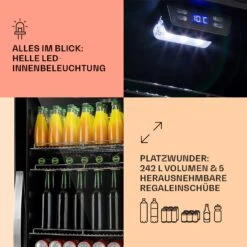 Beersafe 7XL Getränkekühlschrank Mit Glastür 242 Liter -Klarstein Verkäufe 10045903 de 0004 usp