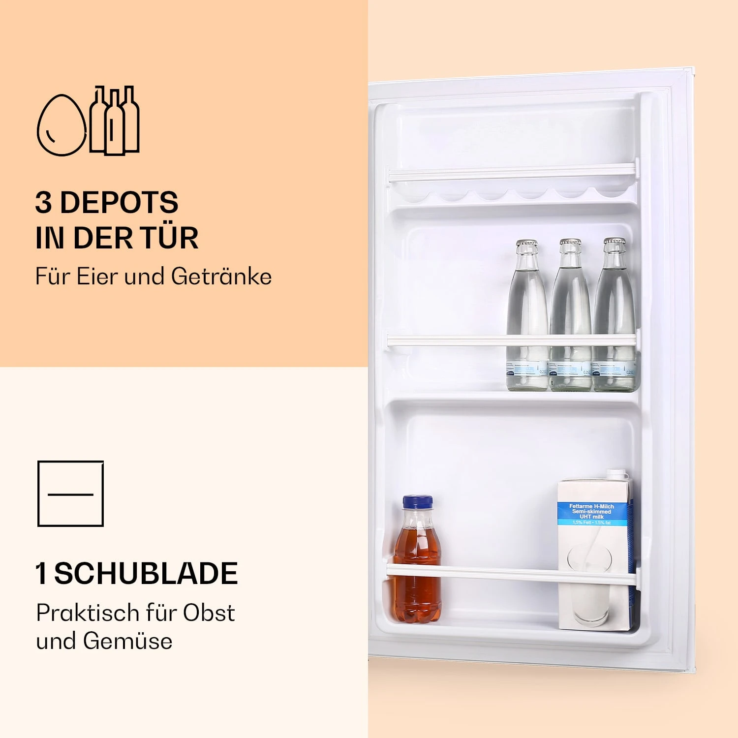 Klarstein 90L1-WH Kühlschrank 4 Klarstein 90L1-WH Kühlschrank – Bild 4