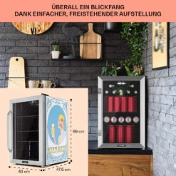 Beersafe 70 Bierzeit Edition Getränkekühlschrank Mit Glastür 70 Liter -Klarstein Verkäufe 10046062 de 0007 usp