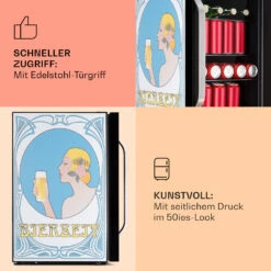 [Gebraucht] Beersafe 70 Bierzeit Edition Getränkekühlschrank Mit Glastür 70 Liter -Klarstein Verkäufe 10046063 de 0004 usp