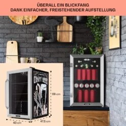 Beersafe Craft Beer Edition Getränkekühlschrank Mit Glastür 70 Liter -Klarstein Verkäufe 10046064 de 0007 usp