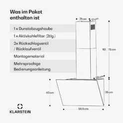 [Wiederverpackt] FlashLine 60 Dunstabzugshaube -Klarstein Verkäufe 10046376 de 0007 usp