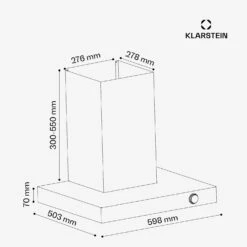 [Wiederverpackt] AirNova Dunstabzugshaube| 60 Cm -Klarstein Verkäufe 10046497 yy 0011 dimensions