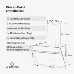 [Wiederverpackt] Alina Dunstabzugshaube | 60 Cm -Klarstein Verkäufe 10046609 de 0007 usp
