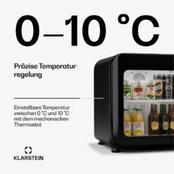 Audrey Evo Getränkekühlschrank Mit Glastür | Retro-Design | 46 L -Klarstein Verkäufe 10046631 de 0004 usp