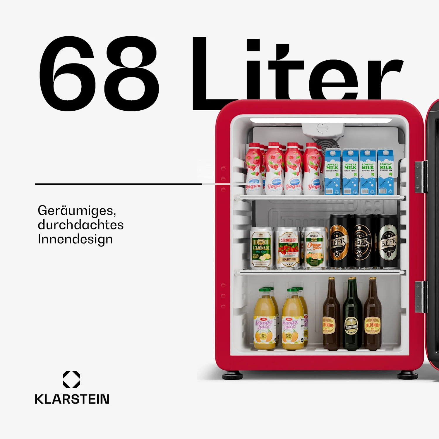 Audrey Evo Getränkekühlschrank Mit Glastür | Retro-Design | 68 L 2 Audrey Evo Getränkekühlschrank Mit Glastür | Retro-Design | 68 L – Bild 2