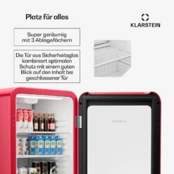 Audrey Evo Getränkekühlschrank Mit Glastür | Retro-Design | 113 L -Klarstein Verkäufe 10046638 de 0005 usp