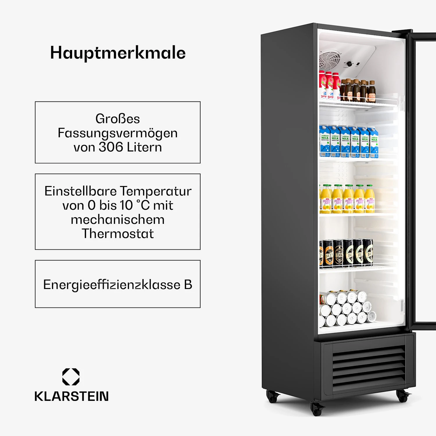 GrandCooler Getränkekühlschrank Mit Glastür | 306 L 2 GrandCooler Getränkekühlschrank Mit Glastür | 306 L – Bild 2