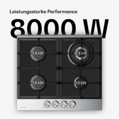 Verosteel Gaskochfeld + Verosteel Kaminhaube | Edelstahl | 60 Cm -Klarstein Verkäufe 60003309 de 0003 usp
