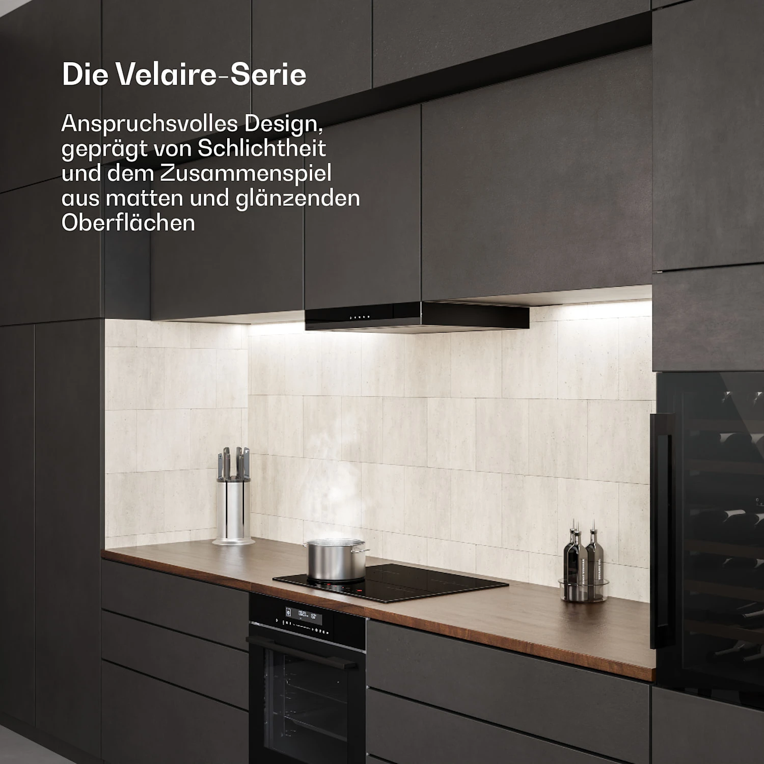 Velaire Induktionskochfeld Einbaubackofen Teleskop-Abzugshaube | 60 Cm 2 Velaire Induktionskochfeld Einbaubackofen Teleskop-Abzugshaube | 60 Cm – Bild 2