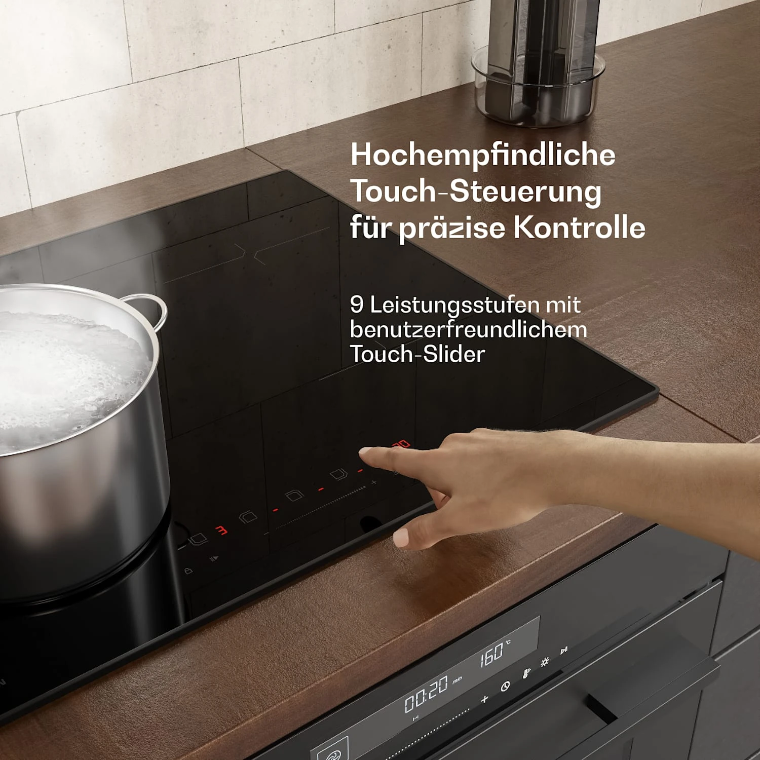 Velaire Induktionskochfeld Einbaubackofen Teleskop-Abzugshaube | 60 Cm 7 Velaire Induktionskochfeld Einbaubackofen Teleskop-Abzugshaube | 60 Cm – Bild 7