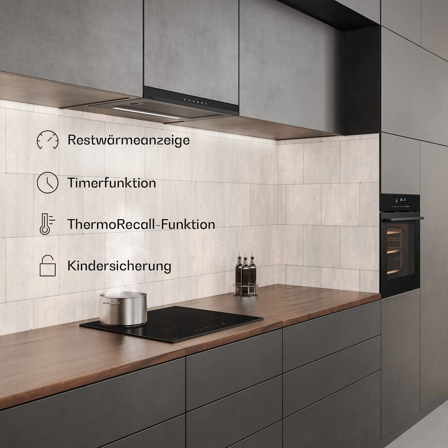 Velaire Induktionskochfeld Einbaubackofen Teleskop-Abzugshaube | 60 Cm 8 Velaire Induktionskochfeld Einbaubackofen Teleskop-Abzugshaube | 60 Cm – Bild 8