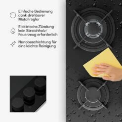 Velaire Gaskochfeld + Kaminhaube | Minimalistisch & Elegant | 60 Cm -Klarstein Verkäufe 60003316 de 0006 usp