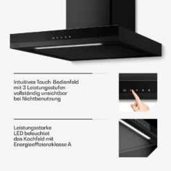 Velaire Gaskochfeld + Kaminhaube | Minimalistisch & Elegant | 60 Cm -Klarstein Verkäufe 60003316 de 0011 usp