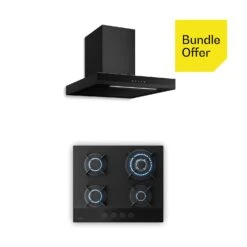 Velaire Gaskochfeld + Kaminhaube | Minimalistisch & Elegant | 60 Cm